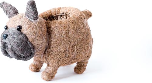 Show full view: LIKHA French Bulldog Coco Coir Planter Pot, 4-in slide 5 of 6