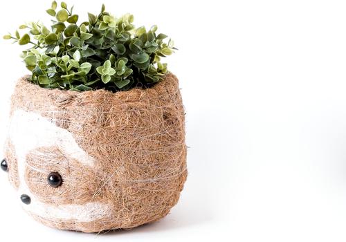 Show full view: LIKHA Sloth Coco Coir Planter Pot, Light, 6-in slide 6 of 8