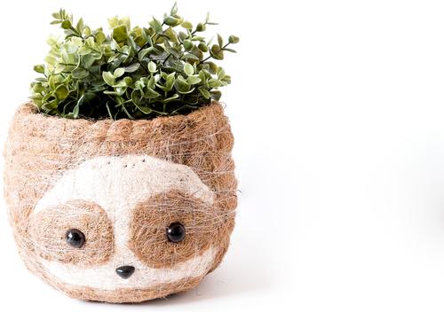 Show full view: LIKHA Sloth Coco Coir Planter Pot, Light, 6-in slide 7 of 8