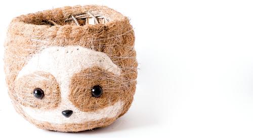 Show full view: LIKHA Sloth Coco Coir Planter Pot, Light, 6-in slide 5 of 8