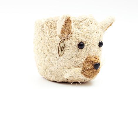 Show full view: LIKHA Mini Cat 2.5-in Plant Pot, Natural/White, 5 x 5 x 4.75-in slide 6 of 7