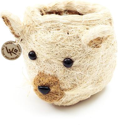 Show full view: LIKHA Mini Cat 2.5-in Plant Pot, Natural/White, 5 x 5 x 4.75-in slide 5 of 7