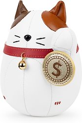 Zuny Lucky Cat Fu Paperweight, White/Tan