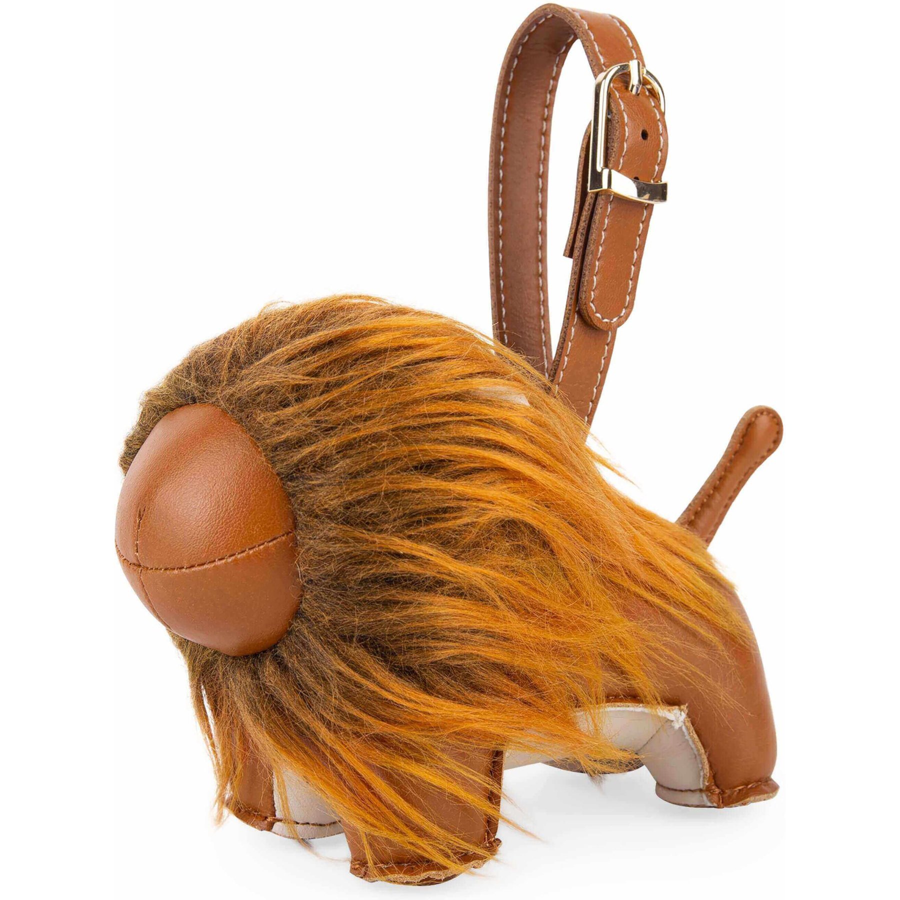 Zuny Lion Lino Bag Charm, Tan/Wheat