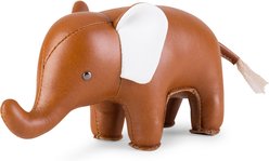 Zuny Elephant Paperweight, Tan/White
