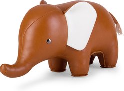 Zuny Elephant Bookend, Tan/White