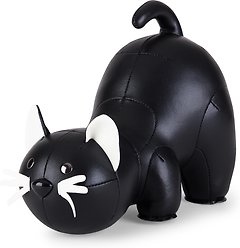 Zuny Cat Bookend, Black/Wheat
