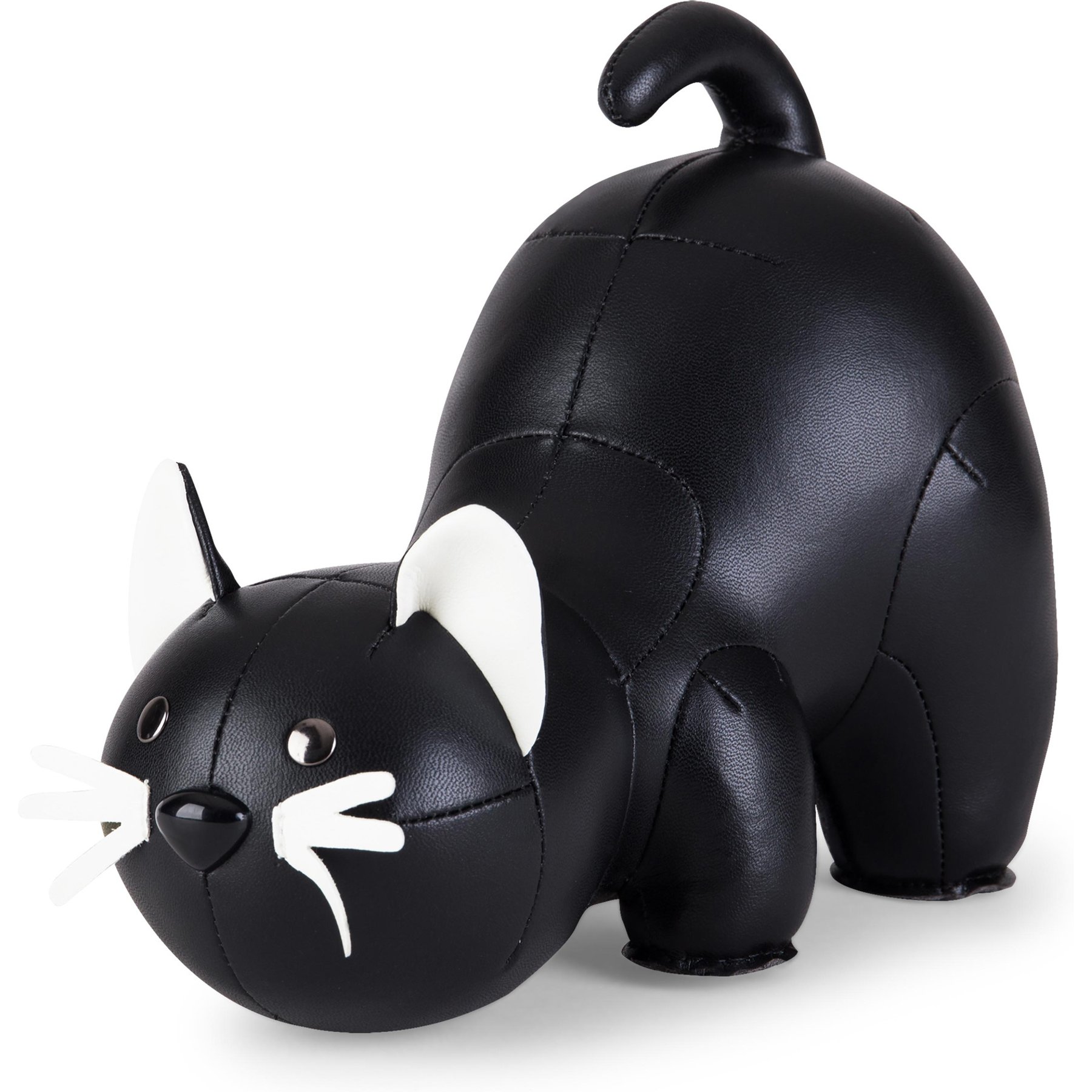 Zuny Cat Bookend, Black/Wheat