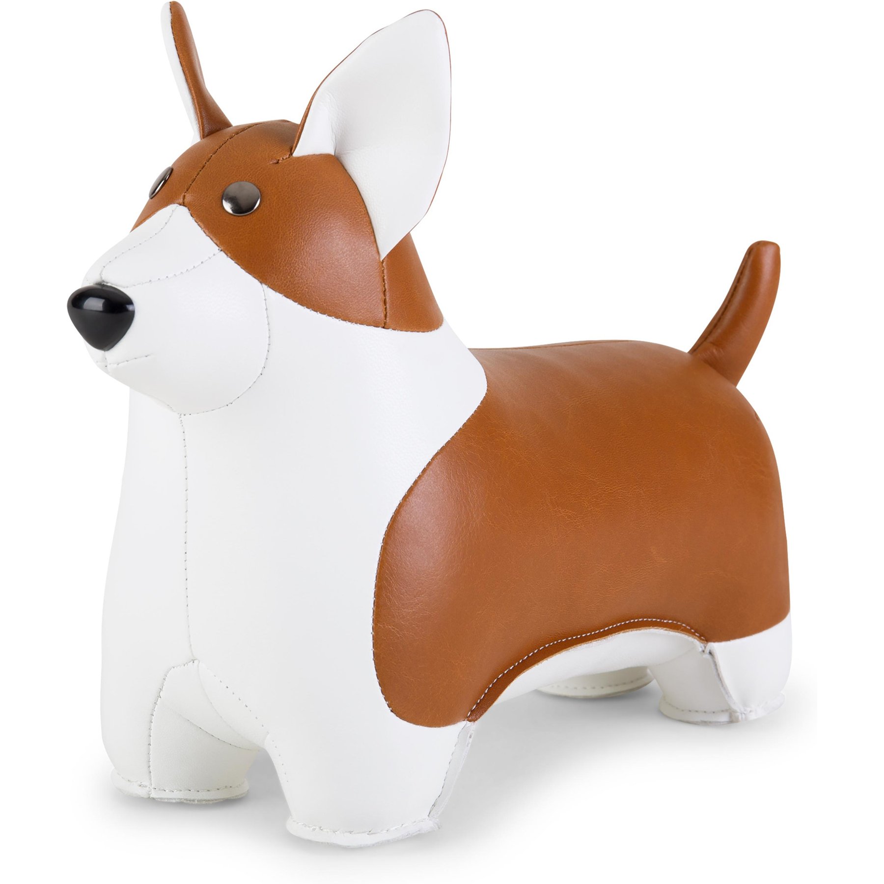 Zuny Corgi Bookend, Tan/White