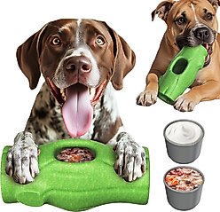 KADTC Frost Lick 2 In 1 Dog Fillable Chew Enrichment Puzzle Toy, Green, X-Large
