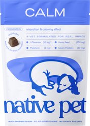Native Pet Chicken Flavored Air-Dried Chews Calming Supplement for Dogs, 90 count