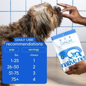 Native Pet Chicken Flavored Air-Dried Chews Calming Supplement for Dogs, 30 count