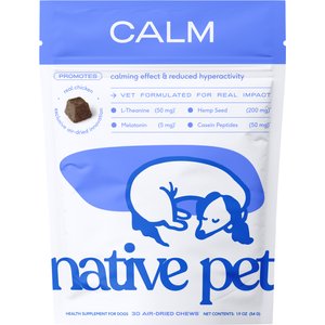 Native Pet Chicken Flavored Air-Dried Chews Calming Supplement for Dogs, 30 count