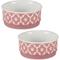 Show in main carousel: Bone Dry Paw Lattice Print Non-Skid Ceramic Dog & Cat Bowl Set, 2 count, Rose, Small: 0.75 cup slide 1 of 7