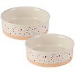 Show in main carousel: Bone Dry Non-Skid Ceramic Dog & Cat Bowl Set, Large: 3.75-cup, 2 count, Terrazzo slide 1 of 3