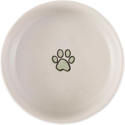 Show full view: Bone Dry Petite Check Ceramic Dog & Cat Bowl, Large: 3.75-cup, 2 count, Desert Sage slide 2 of 3