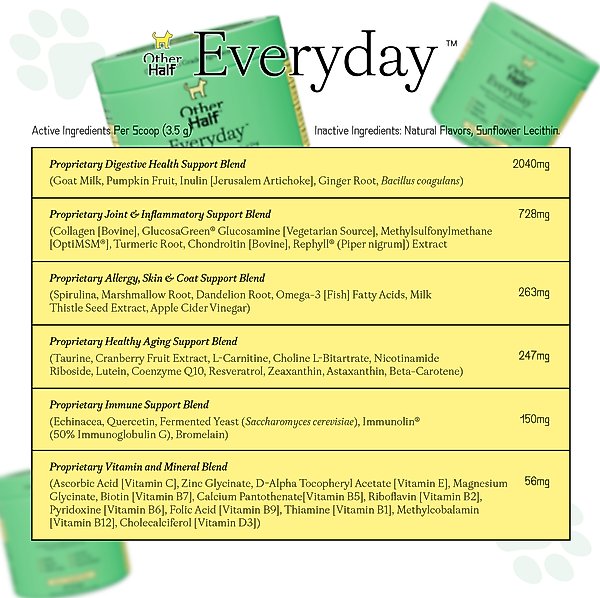 Other Half Everyday Multivitamin Bacon & Pumpkin Flavored Powder Supplement for Dogs