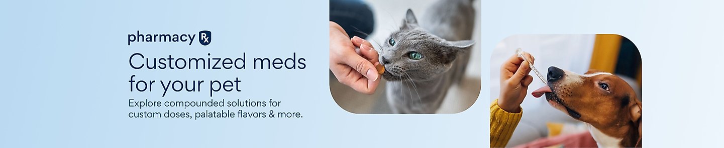 Chewy's Compounding Pharmacy: Customized meds for your pet. Explore compounded solutions for custom doses, palatable flavors & more.