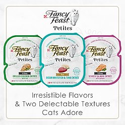 Fancy Feast Petites In Gravy Seared Salmon with Spinach Entree Wet Cat Food, 24 Servings, 2.8-oz tray, case of 12 slide 2 of 9