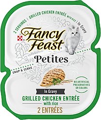 Fancy Feast Petites In Gravy Grilled Chicken with Rice Entree Wet Cat Food, 24 Servings, 2.8-oz tray, case of 12