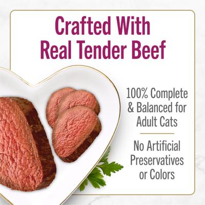 Show full view: Fancy Feast Gourmet Gravy Petites Tender Beef with Carrots Entree Wet Cat Food, 24 Servings, 2.8-oz tray, case of 12 slide 5 of 12