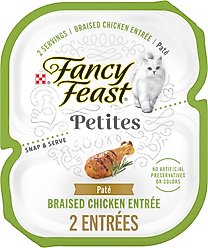 Fancy Feast Petites Pate Braised Chicken Entree Wet Cat Food, 24 Servings, 2.8-oz tray, case of 12