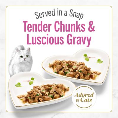 Show full view: Fancy Feast Petites In Gravy Seared Salmon with Spinach Entree Wet Cat Food, 24 Servings, 2.8-oz tray, case of 12 slide 4 of 12