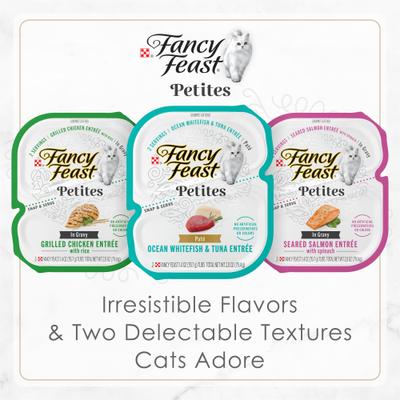 Show full view: Fancy Feast Petites Pate Wild Alaskan Salmon Entree Wet Cat Food, 24 Servings, 2.8-oz tray, case of 12 slide 8 of 12