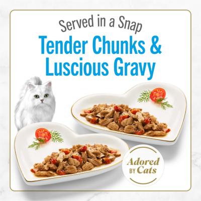 Show full view: Fancy Feast Petites In Gravy Ocean Whitefish with Tomato Entree Wet Cat Food, 24 Servings, 2.8-oz tray, case of 12 slide 4 of 12