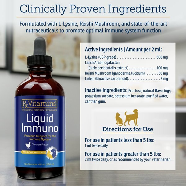 Rx Vitamins Immuno Chicken Flavored Liquid Immune Supplement for Cats & Dogs