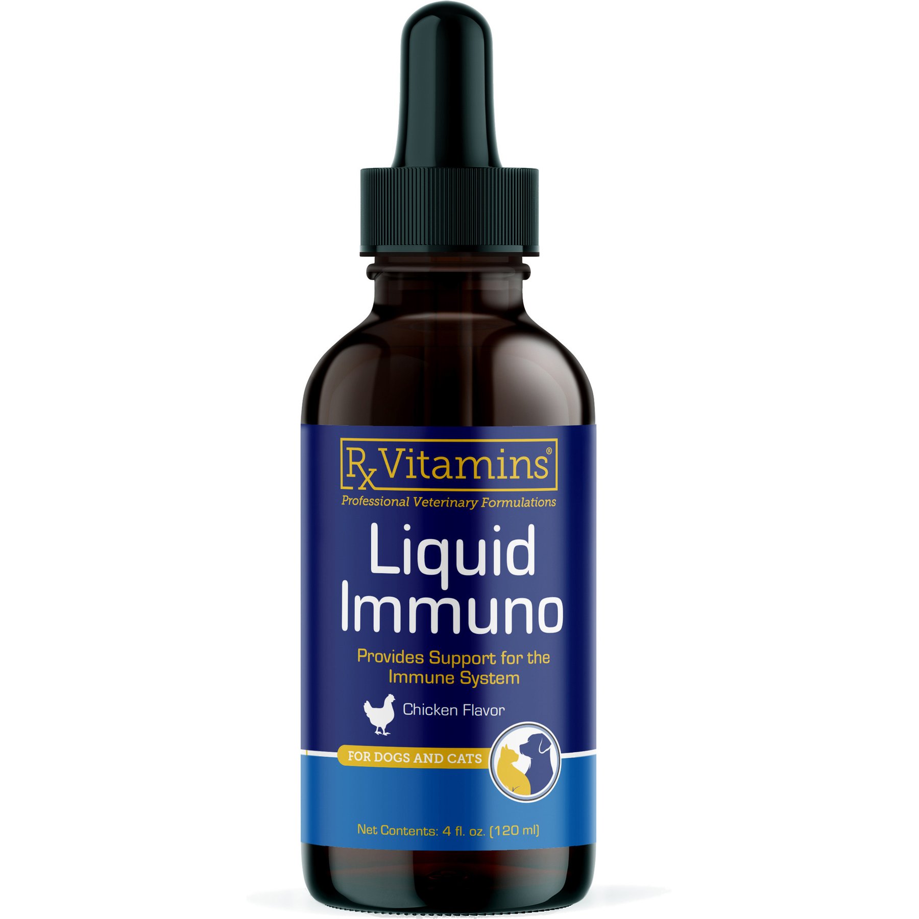 Rx Vitamins Immuno Chicken Flavored Liquid Immune Supplement for Cats & Dogs, 4-fl oz bottle