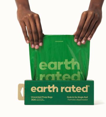 Show full view: Earth Rated Dog Poop Bags, Thick Grab & Go Single Roll, Unscented, 300 Bags slide 3 of 10