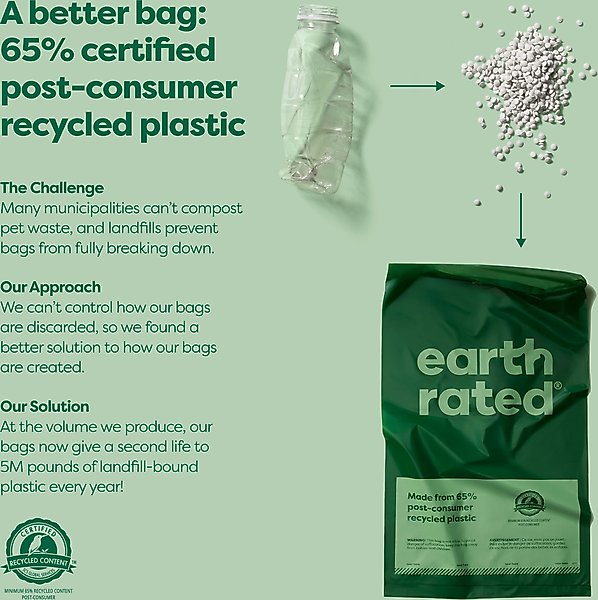 Show full view: Earth Rated Dog Poop Bags, Thick Grab & Go Single Roll, Lavender Scented, 300 Bags slide 2 of 9