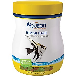 Aqueon Tropical Flakes Freshwater Fish Food, 1.02-oz jar