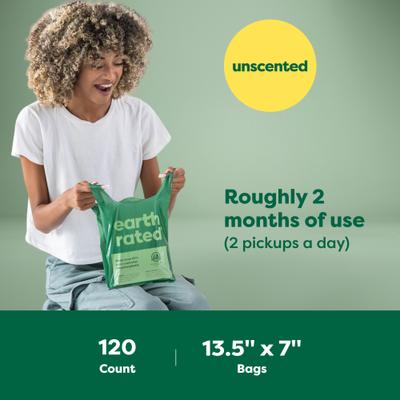 Show full view: Earth Rated Dog Poop Bags with Handles, Unscented, 120 Handle Bags slide 7 of 10