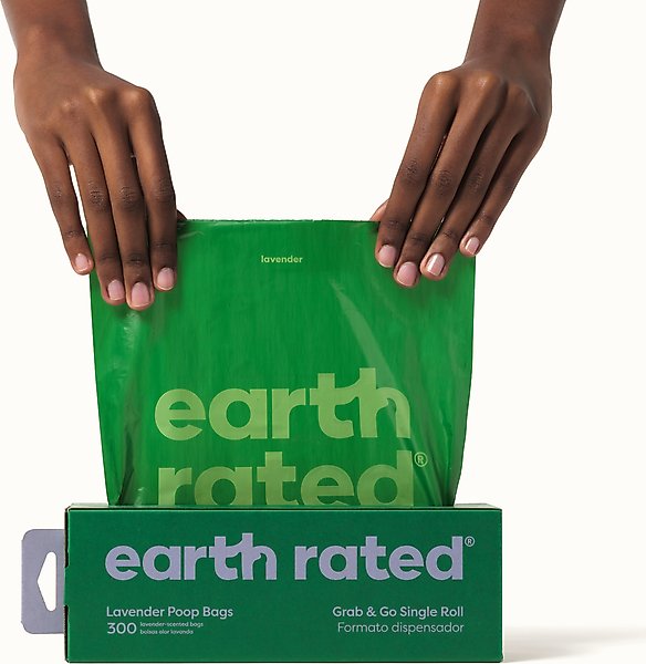 Show full view: Earth Rated Dog Poop Bags, Thick Grab & Go Single Roll, Lavender Scented, 300 Bags slide 3 of 9