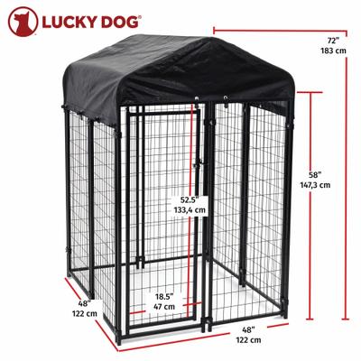 Show full view: Lucky Dog Uptown Welded Wire Dog Kennel, Cover & Frame, 6 x 4 x 4 ft slide 3 of 10