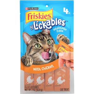 Friskies lil' Lickables Chicken Lickable Cat Treats, 0.5-oz tube, 4 count