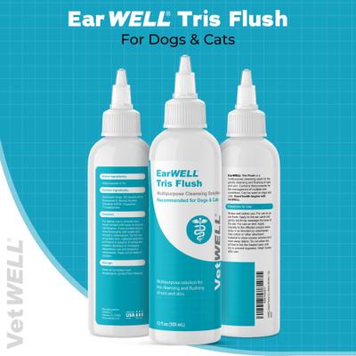 Show full view: VetWELL Tris Flush Dog & Cat Ear Cleaner Solution & Infection Treatment, 12-fl oz bottle slide 7 of 10