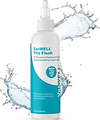 VetWELL Tris Flush Dog & Cat Ear Cleaner Solution & Infection Treatment, 12-fl oz bottle