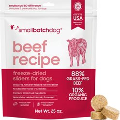Smallbatch Pets Beef Freeze-Dried Raw Sliders Grain-Free Dry Dog Food, 25-oz bag
