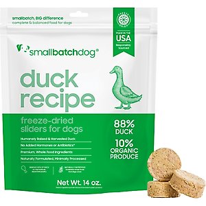 Smallbatch Pets Duck Non-GMO Freeze-Dried Dog Food, 14-oz bag