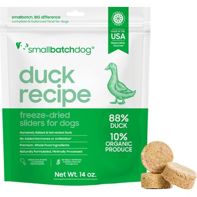 Smallbatch Pets Smallbatch Pets Duck Freeze-Dried Raw Sliders Grain-Free Dry Dog Food, 14-oz bag