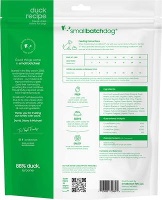Show full view: Smallbatch Pets Duck Non-GMO Freeze-Dried Dog Food, 25-oz bag slide 8 of 9