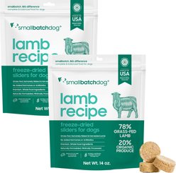 Smallbatch Pets Lamb Freeze-Dried Raw Sliders Grain-Free Dry Dog Food, 28-oz bundle