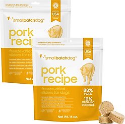 Smallbatch Pets Pork Freeze-Dried Raw Sliders Grain-Free Dry Dog Food, 28-oz bundle