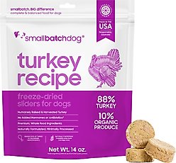 Smallbatch Pets Turkey Freeze-Dried Raw Sliders Grain-Free Dry Dog Food, 14-oz bag