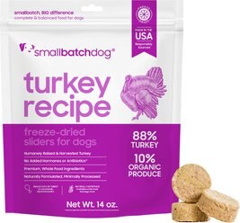 Smallbatch Pets Turkey Freeze-Dried Raw Sliders Grain-Free Dry Dog Food, 14-oz bag