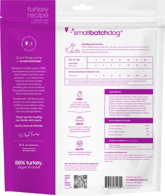 Show full view: Smallbatch Pets Turkey Non-GMO Freeze-Dried Dog Food, 14-oz bag slide 8 of 9