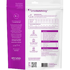 Smallbatch Pets Turkey Non-GMO Freeze-Dried Dog Food, 25-oz bag